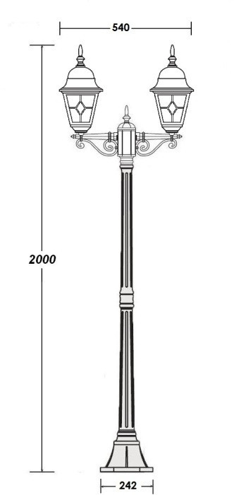 Наземный фонарь QUADRO M lead GLASS 79908MAlgG Bl