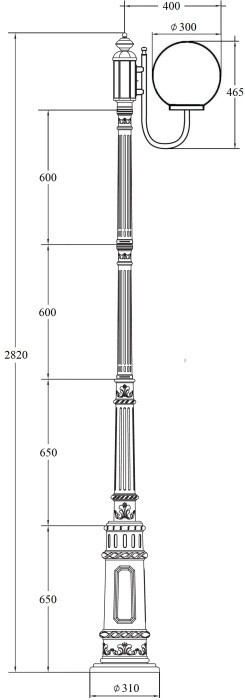 Наземный фонарь GLOBO L 88210L/10A/E7 Bl