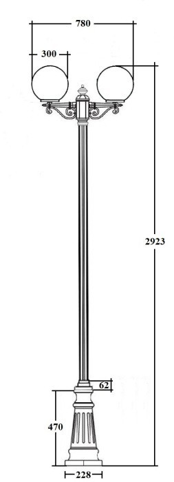 Наземный фонарь GLOBO L 88210LA B2 Bl