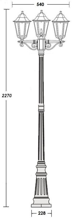 Наземный фонарь PETERSBURG M 79809MB Gl
